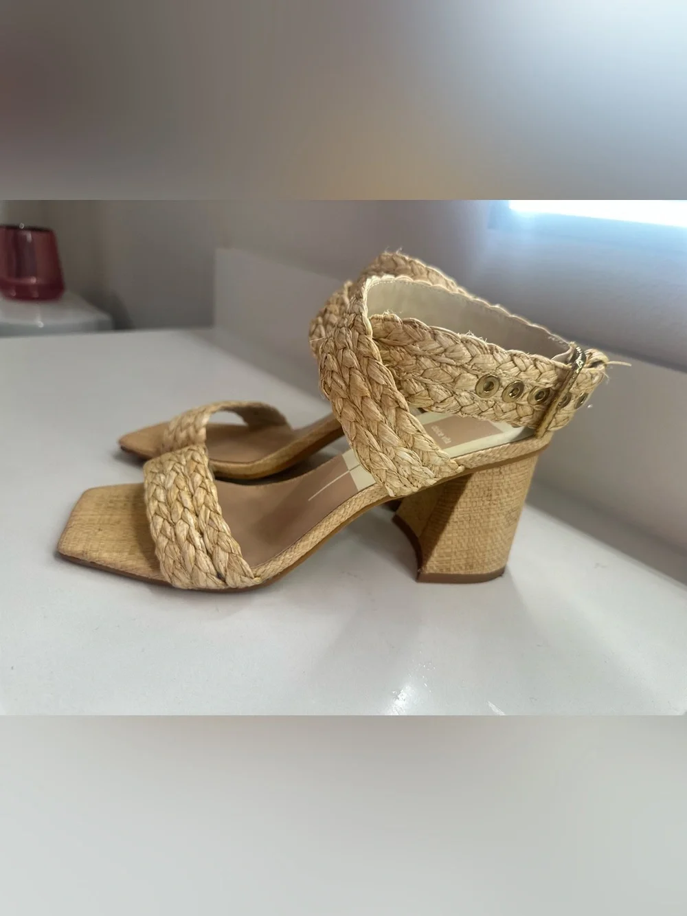 Dolce Vita Braided Natural-Tone Wedge Sandal